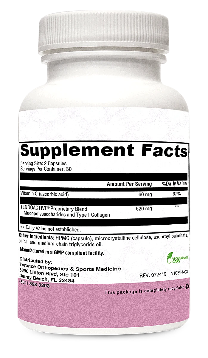 JointCare Tendon and Ligament supplement facts label